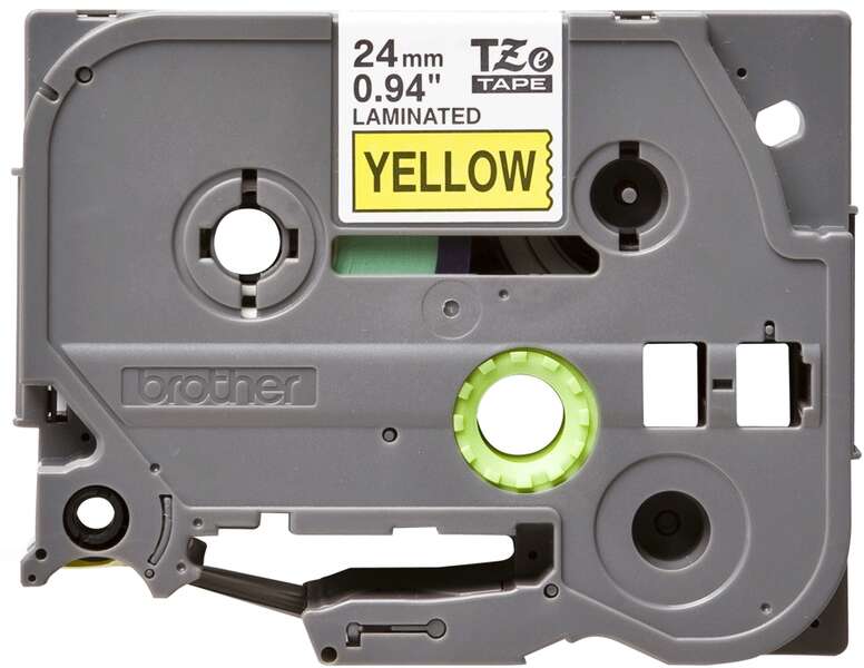 Brother TZe651 Nastro Originale Laminato - Testo Nero su Fondo Giallo - Larghezza 24 mm x 8 metri
