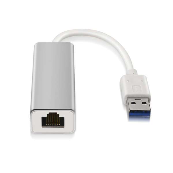 Aisens Convertitore adattatore di rete da RJ45 a USB 3.0 Gigabit 10/100/1000 Mbps - Colore argento