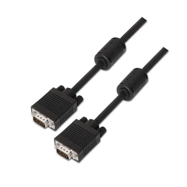 Cavo SVGA Aisens con Ferrite - HDB15/Maschio-HDB15/Maschio - 20 m - Colore Nero
