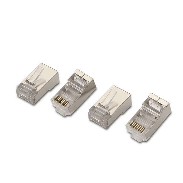Aisens Confezione da 10 connettori RJ45 a 8 fili FTP Cat.6 AWG24 - Colore argento