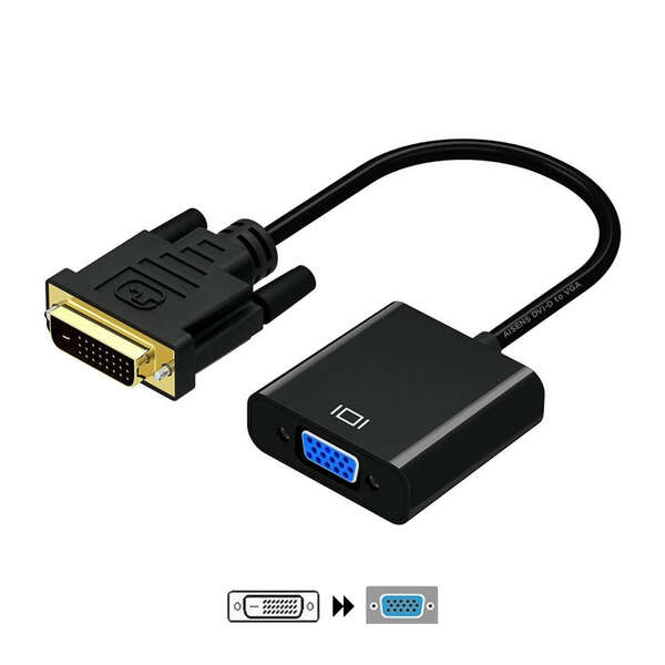 Aisens Convertitore da DVI-D a VGA - 24+1/M-HDB15/H - 10 cm - Colore nero