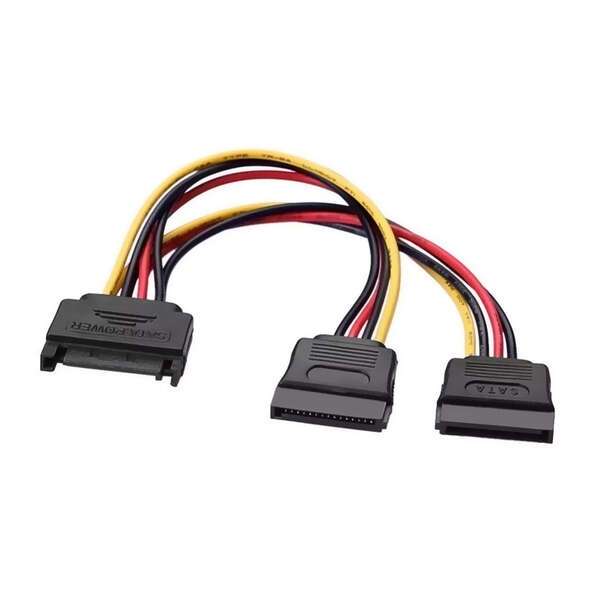 Cavo di alimentazione SATA Aisens - SATA/M-2xSATA/H - 20 cm - Colore nero