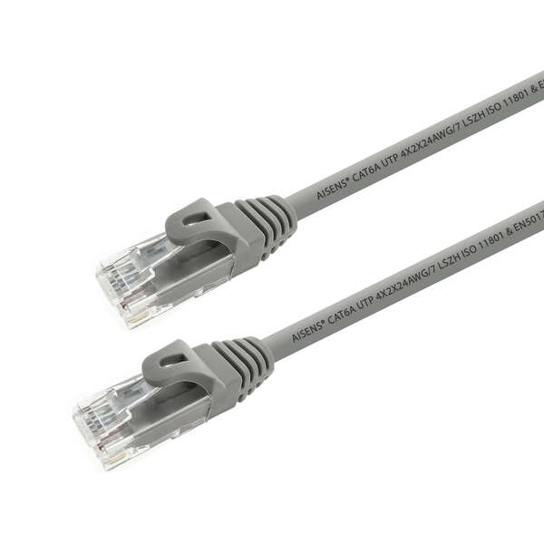 Aisens Cavo di rete patch RJ45 LSZH Cat.6A 500 MHz UTP AWG24 - 15 m - Senza alogeni - 10 Gigabit/s - Colore grigio