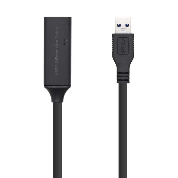 Cavo di prolunga Aisens USB 3.0 con amplificatore e alimentatore - Tipo A/M-A/H - 15 m - Colore Nero