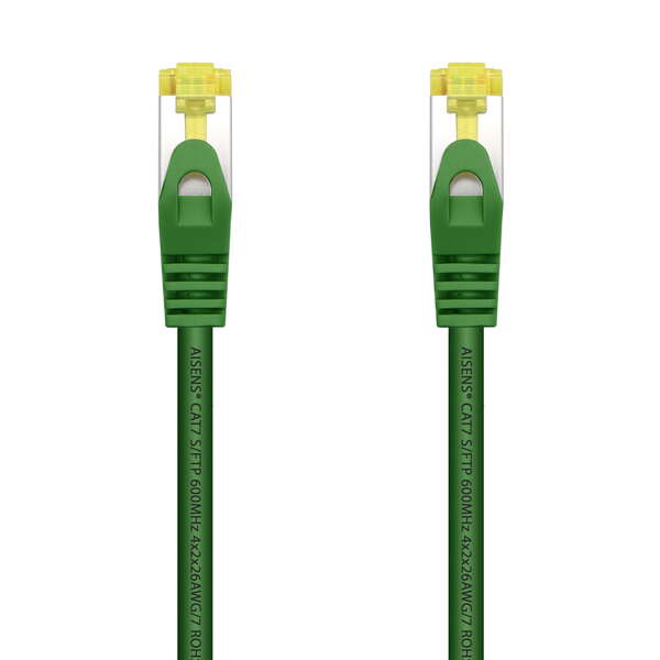 Aisens Cavo di rete patch RJ45 LSZH Cat.7 600 MHz S/FTP PIMF AWG26 - 25 cm - Colore verde