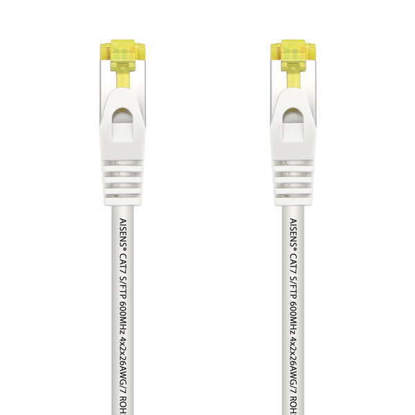 Aisens Cavo di rete patch RJ45 LSZH Cat.7 600 MHz S/FTP PIMF AWG26 - 25 cm - Colore bianco