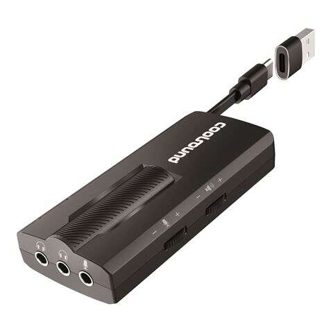 Coolsound Scheda audio esterna 7.1 USB-C - Adattatore a USB-A - Ingressi microfono