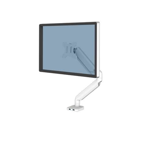 Fellowes Platinum Seriale Braccio per monitor singolo - Regolabile con molla a gas - 2 porte USB - Sistema di gestione dei cavi - Bianco - Braccio per monitor singolo - Braccio per monitor singolo - Regolabile con molla a gas - 2 porte USB - Sistema di ge