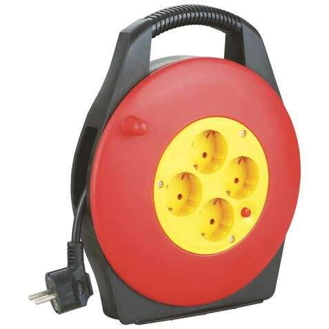 Elbat Avvolgicavo con protezione termica - 4 prese Schuko - Carico massimo avvolto 1100 W
