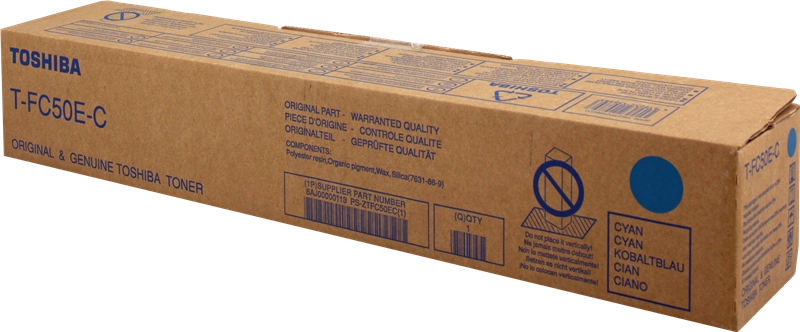 Cartuccia TONER Originale Toshiba T-FC50EC Ciano - 6AJ00000113/6AJ00000227/6AJ00000301