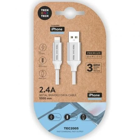 Cavo da USB-A Maschio a Lightning Maschio 1m - Nylon Intrecciato Rivestito TechOneTech