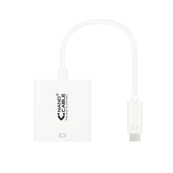 Nanocable Convertitore USB-C a HDMI 4K - 15 CM - Colore bianco