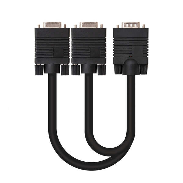 Nanocable Cavo di derivazione SVGA - HDB15/M-2xHDB15/H - 45 cm - Colore nero
