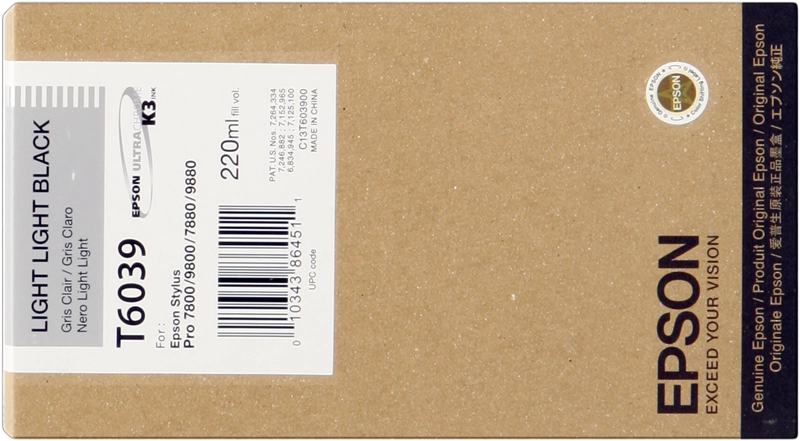 Cartuccia d'inchiostro originale Epson T6039 Nero Light Light - C13T603900