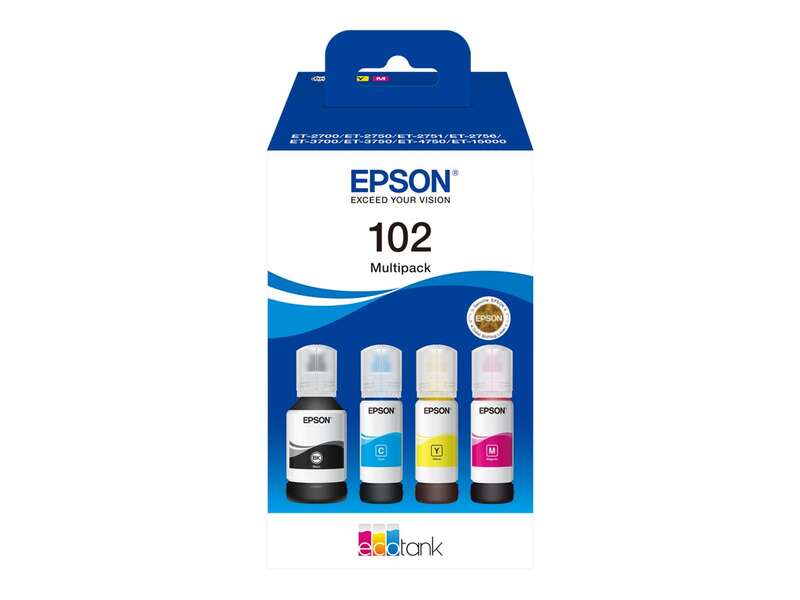 Confezione da 4 flaconi di inchiostro Originale Epson 102 - C13T03R640