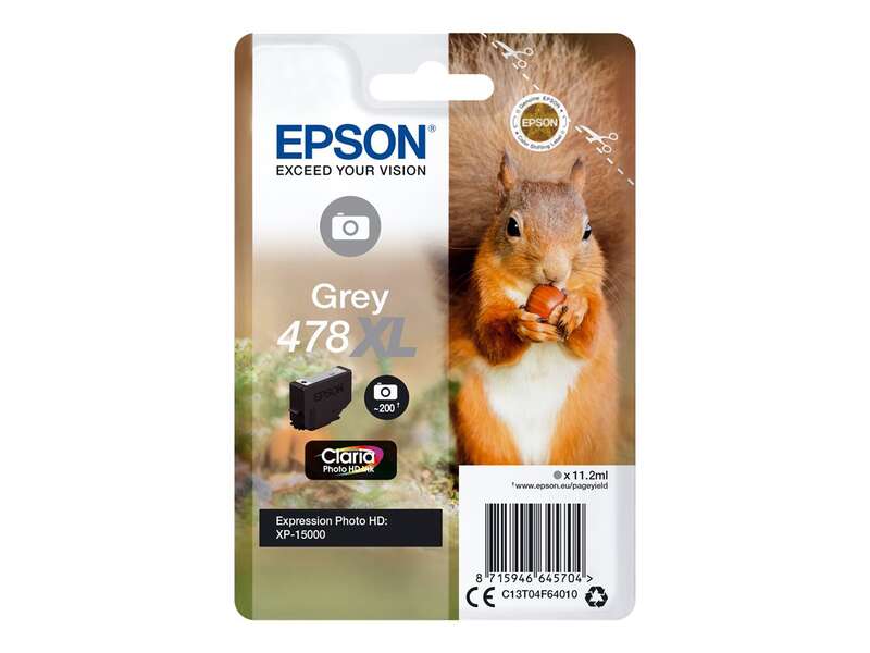 Cartuccia d'Inchiostro Originale Epson 478XL Grigio - C13T04F64010