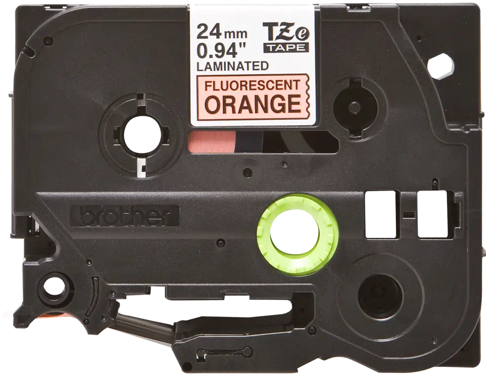Brother TZeB51 Nastro per etichette laminate fluorescenti Originale - Testo nero su fondo bianco - Larghezza 24 mm x 5 metri
