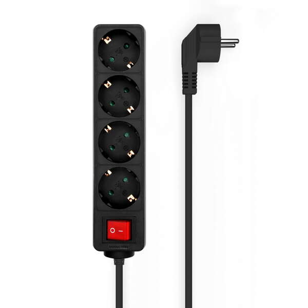 Aisens 4 Presa Multipla Schuko con cavo di 1