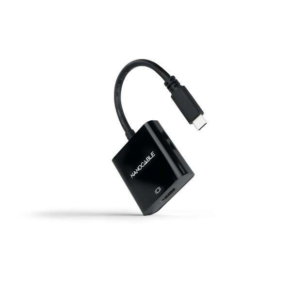 Convertitore da USB-C a HDMI 4K 4K di Nanocable - 15 cm - Nero