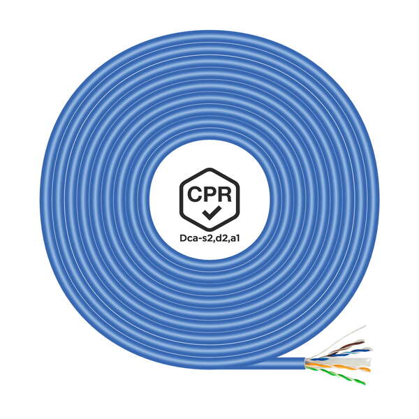 Cavo di rete Aisens RJ45 LSZH CPR Dca CAT.6 UTP AWG24 - 100 m - Colore: blu