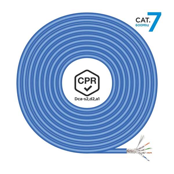 Cavo di rete Aisens RJ45 LSZH CPR Dca CAT.7 600 MHz S/FTP AWG23 - 305 m - Colore blu