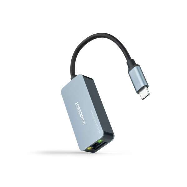 Nanocable Convertitore USB-C 3.2 GEN1 Ethernet 2.5G 15 cm - Colore Grigio