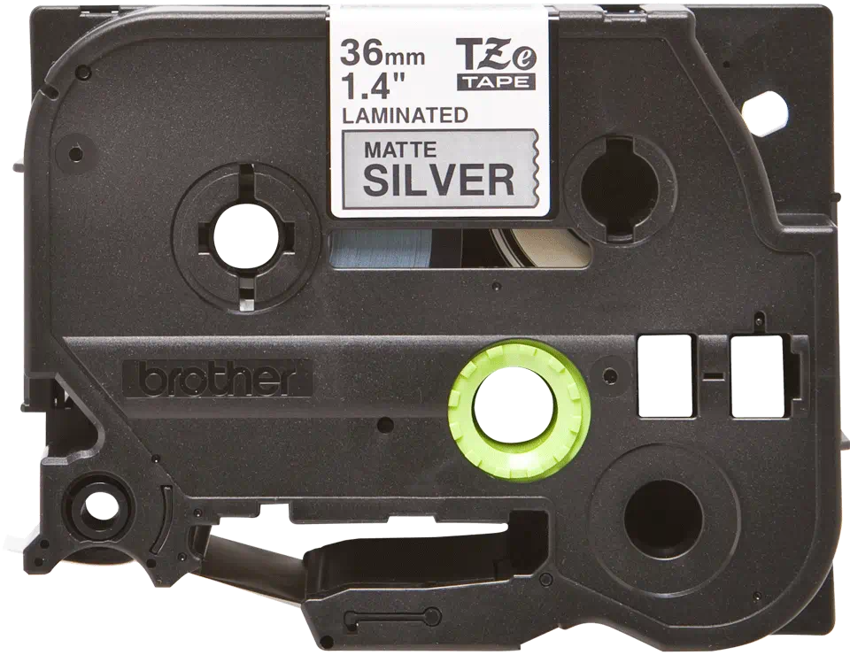 Brother TZeM961 Nastro per etichette di laminazione metallizzato originale - Testo nero su fondo argento opaco - Larghezza 36 mm x 8 metri