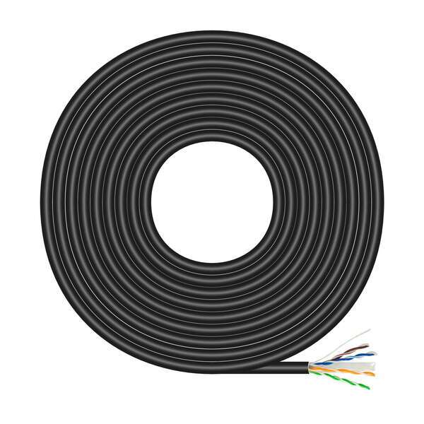 Aisens Cavo di rete esterno impermeabile RJ45 Cat.6 UTP rigido CCA AWG23 - 100 m - Colore nero