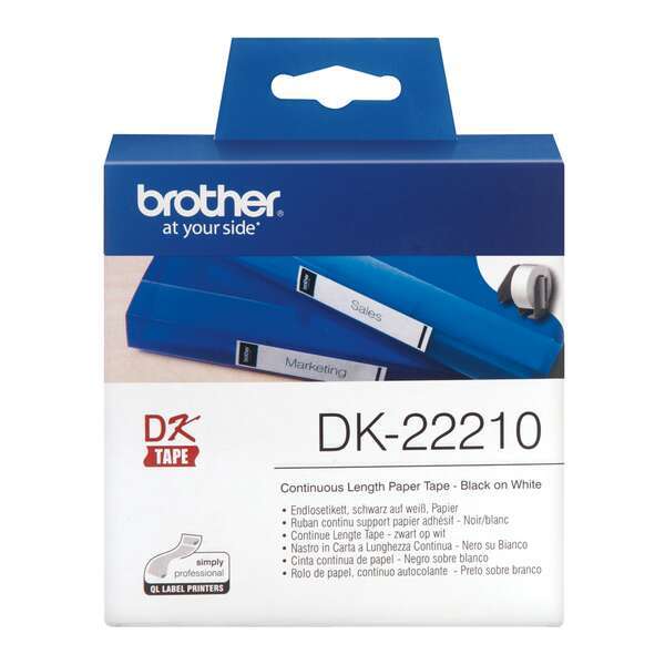 Brother DK22210 - Etichette Originali di formato personalizzato - Larghezza 29 mm x 30