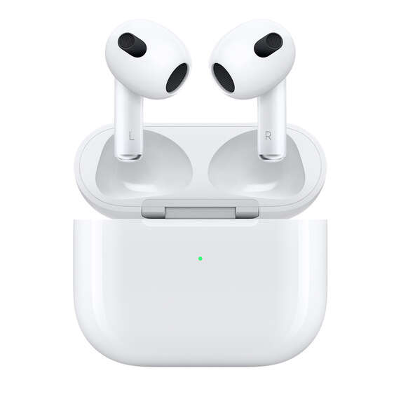 Apple AirPods 3a generazione di cuffie wireless Bluetooth 5.0 - 2 microfoni - controllo del sensore di pressione - fino a 6 ore di durata della batteria.