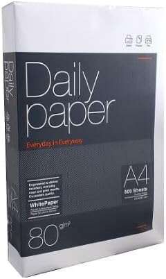 5 pz. - Daily Paper Carta A4 80 g. 210x297 mm (500 fogli) Bianco