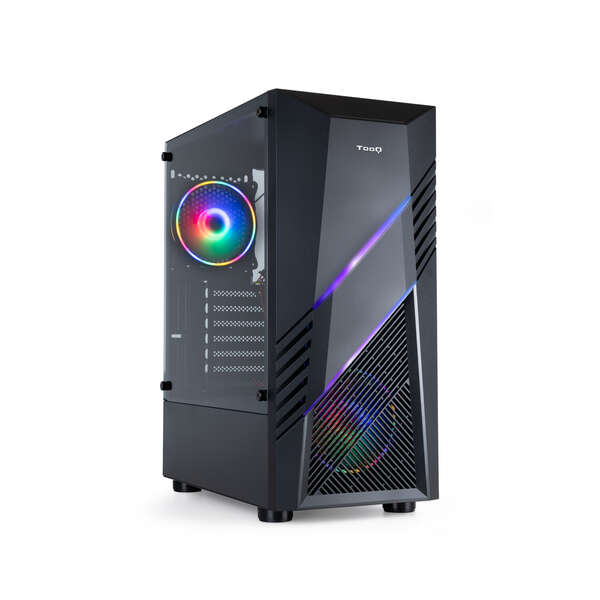Tooq Biohazard Gaming Semitower Case ATX/Micro-ATX/Mini-ITX RGB - Pannello laterale in vetro temperato - Formato disco supportato 3.5"