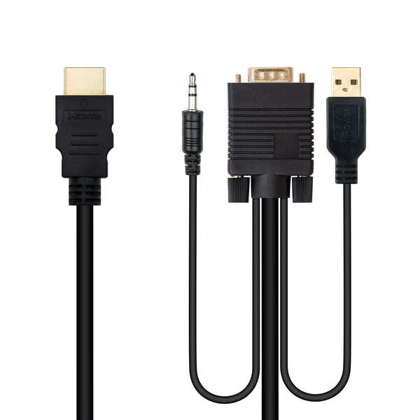 Nanocable Cavo convertitore da HDMI a VGA+Jack3.5+USB-A 1