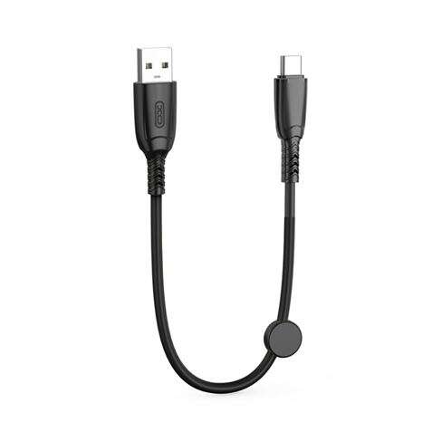 Cavo di ricarica rapida USB XO NB247 - Tipo C - 6A - 25 cm con clip - Nero