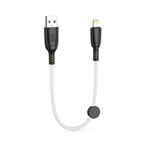XO Cavo NB247 Ricarica rapida USB - Lightning - 6A - 25 cm con clip - Colore bianco