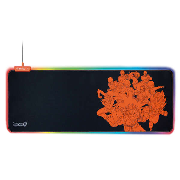 FR-TEC Mousepad Goku XL - Licenza ufficiale Dragon Ball Super - Luce RGB sui bordi - Design antiscivolo - Tecnologia Plug and Play - Regolazione dell'illuminazione - Colore Nero