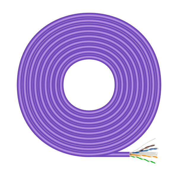 Aisens Cavo di rete RJ45LSZH Cat.6 UTP rigido AWG23 CCA (lega) - 500 m - Colore viola