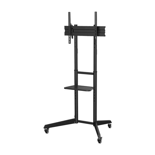 Aisens Eco Supporto da pavimento con rotelle - Vassoio per monitor/TV DVD 50Kg da 37-70 - Colore Nero