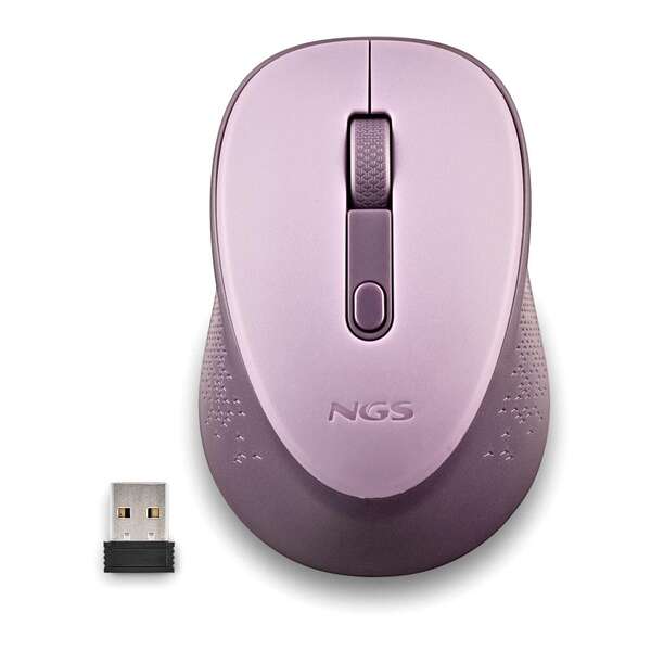 NGS Dew Lilac Mouse USB senza fili 1600dpi - 3 pulsanti - Uso con la mano destra - Colore lilla