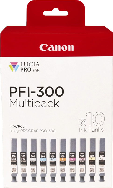 Canon PFI300 Confezione da 10 cartucce d'Inchiostro Originali - 4192C008