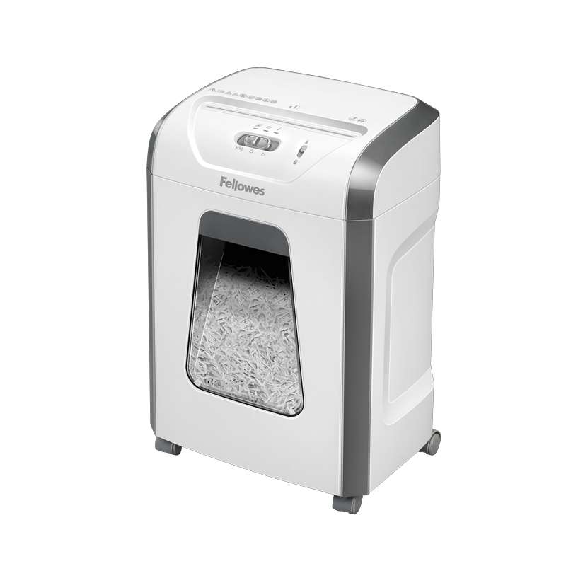 Fellowes 15C Distruggidocumenti manuale Taglio a particelle P-4 - Distrugge fino a 15 fogli - Blocco di sicurezza - Capacità del cestino 19 L - Colore Bianco/Grigio