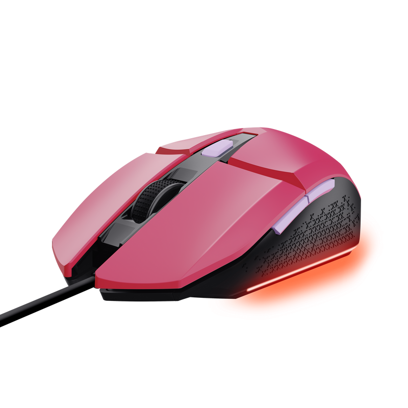 Mouse da gioco illuminato Trust Felox - Velocità regolabile fino a 6400 DPI - 3 impostazioni LED multicolore - 6 pulsanti programmabili
