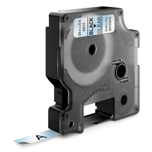 Nastro Originale Dymo D1 40910 per stampanti di etichette - Testo Nero su Fondo Bianco - Larghezza 9mm x 7 metri - S0720670