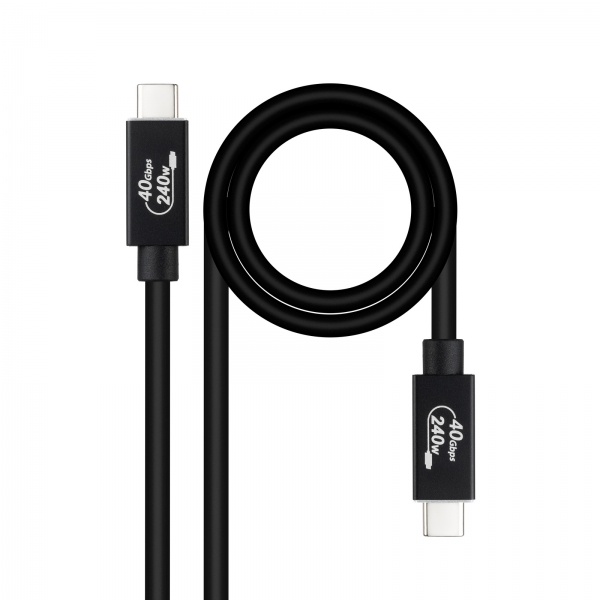 Cavo USB 4 Gen 3x2 40Gbps 5A/240W - USB-C/M-USB-C/M - 1 m - Colore nero