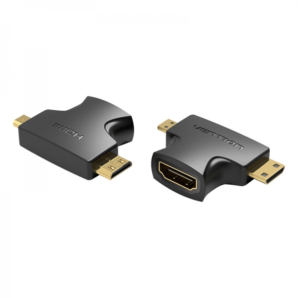 Adattatore Vention da HDMI femmina a Micro HDMI maschio - Mini HDMI maschio - Colore nero