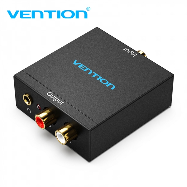 Vention Convertitore audio Toslink e RCA a 2x RCA - Colore nero