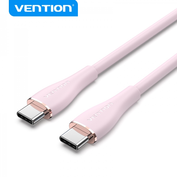 Cavo Vention da USB-C maschio a USB-C maschio - 1 m - 5 A 100 W 480 Mbps - Colore rosa silicone