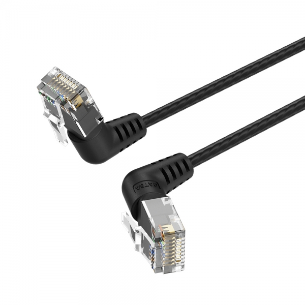 Cavo di rete UTP RJ45 Slim Cat.6A Vention con testa girevole a 360º ad angolo retto - 1 m - Colore bianco