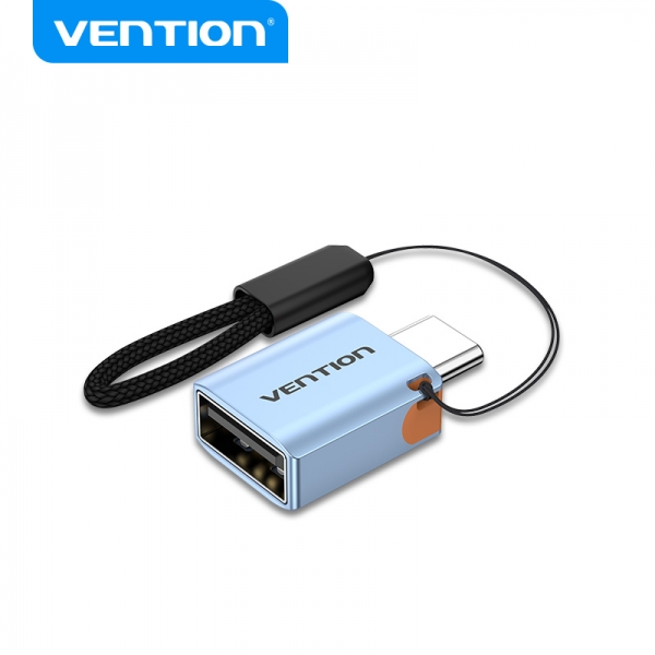 Vention Adattatore USB 3.1 Tipo-C maschio a USB femmina OTG con cordino - Alluminio grigio
