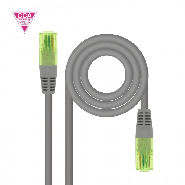 Nanocable Cavo di rete Cat.6 UTP AWG26 CCA - Lunghezza 15 m - Colore Grigio